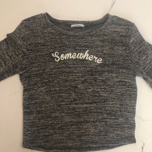 Cropped Grey ‘Somewhere’ Hoodie